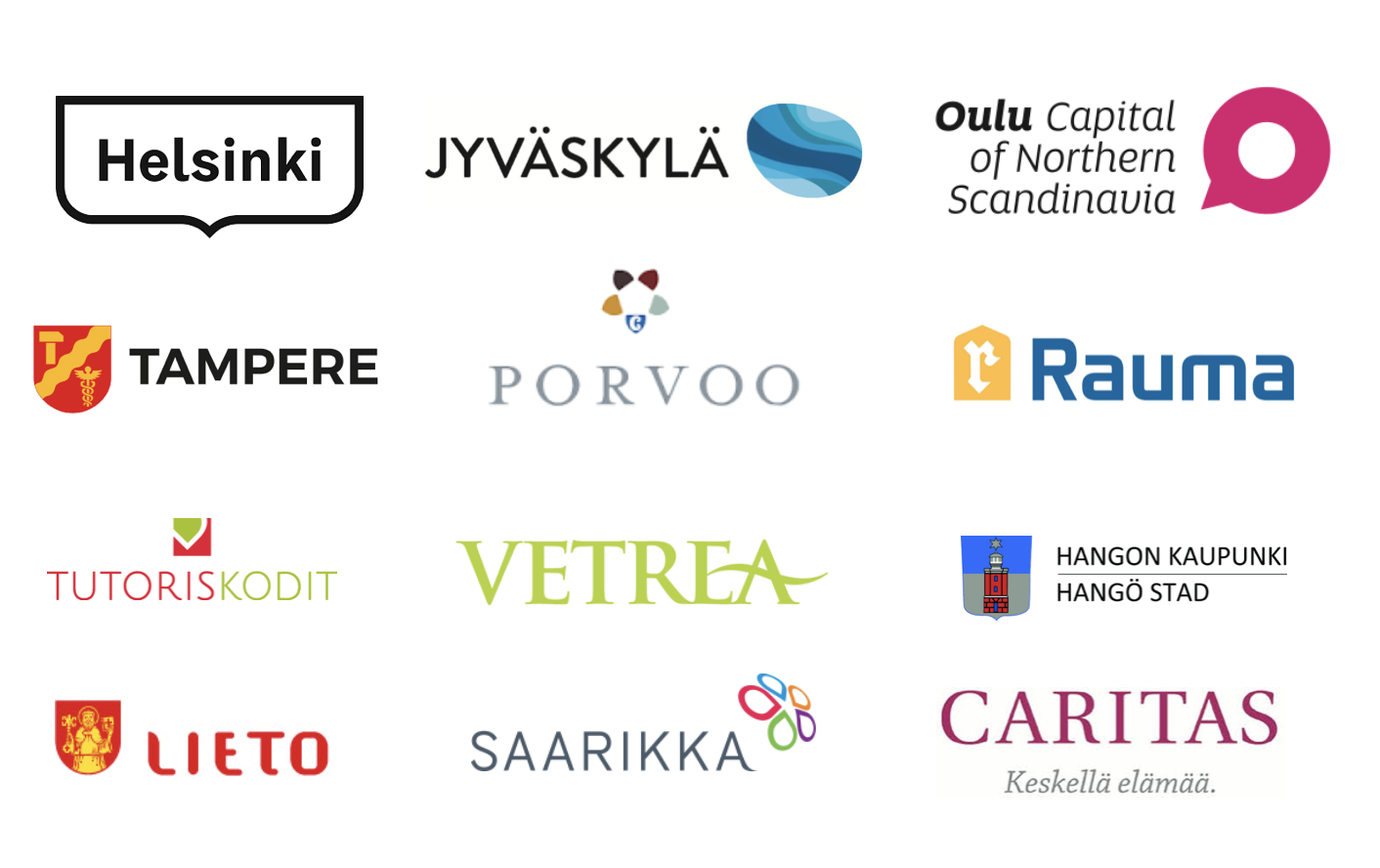Onervan asiakkaita ja käyttäjäorganisaatioita - Onerva on Suomen suosituin omaisviestintäsovellus sosiaalihuoltoon